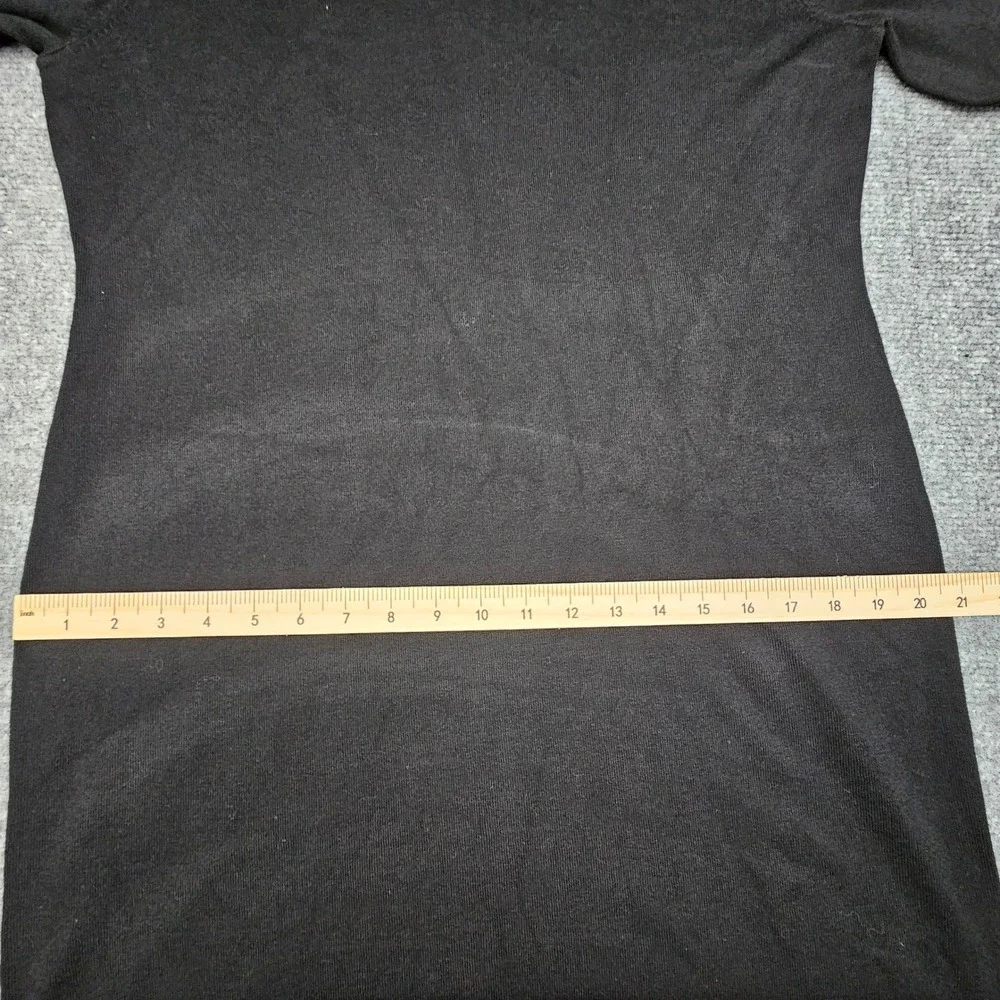 Calvin Klein Women Black Mock Neck Embellished Sheath Dress Long‎ Sleeve L